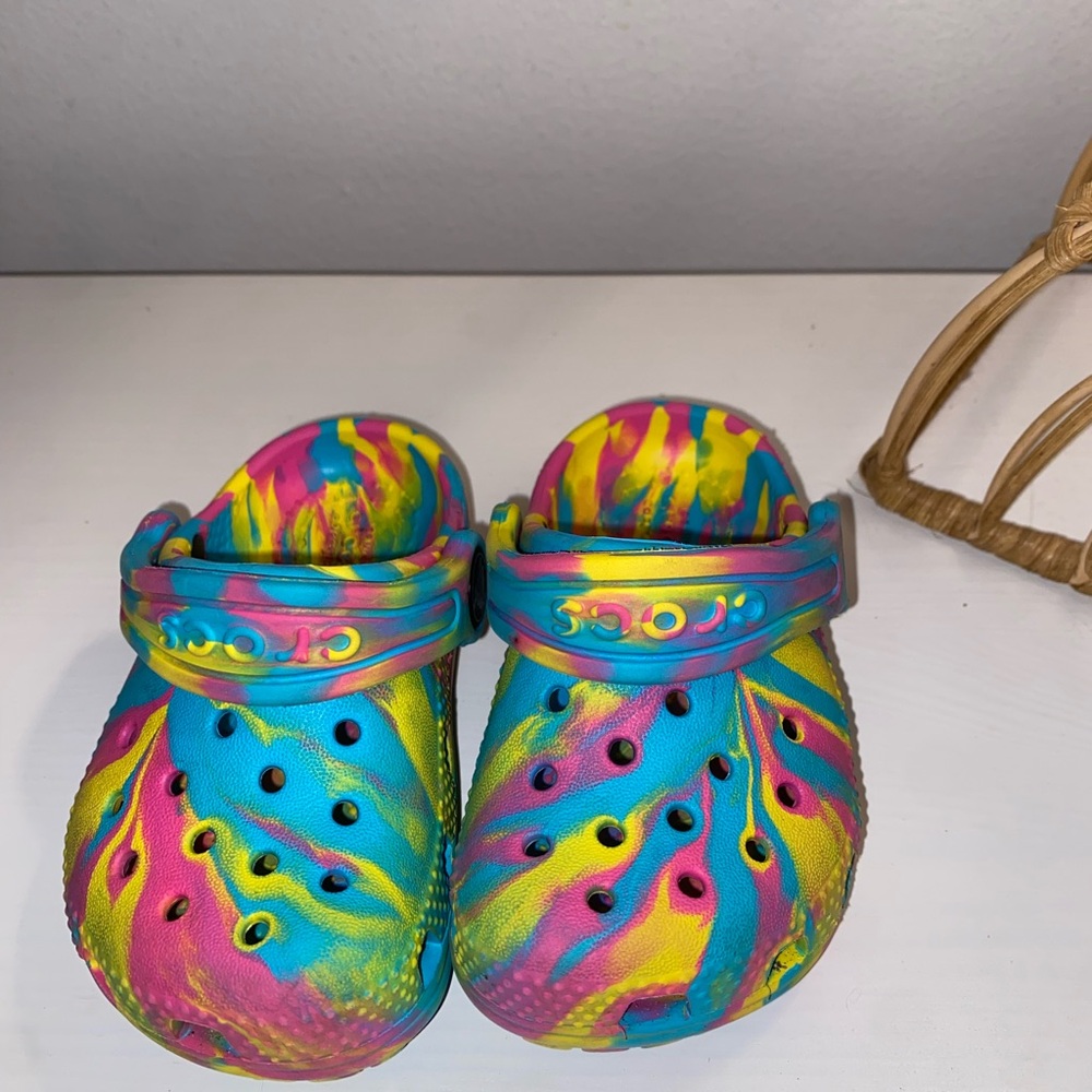 CROCS Blue and Pink Sandals with Ventilation Holes